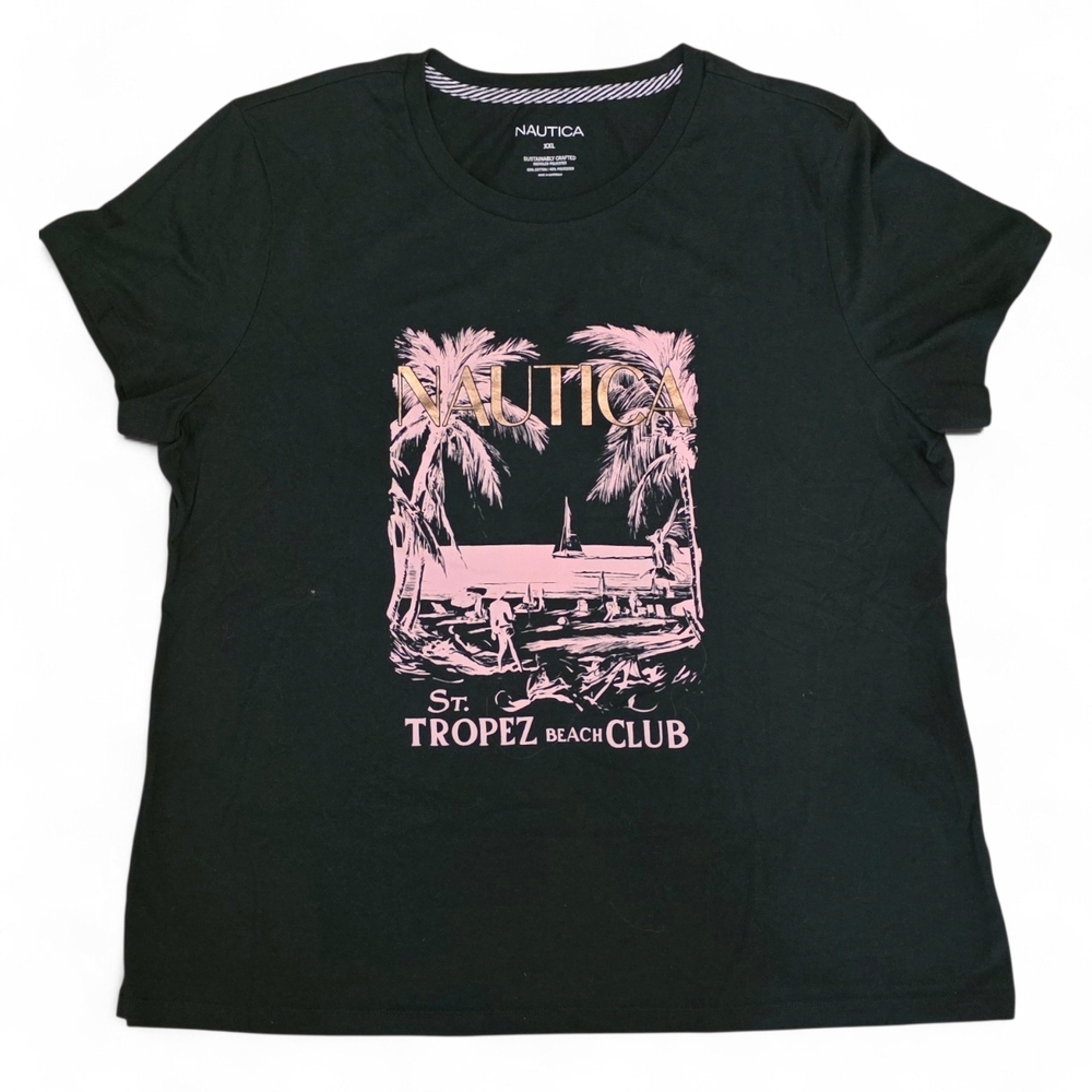 Nautica Women's Hunter Green XXL Soft Graphic Tee